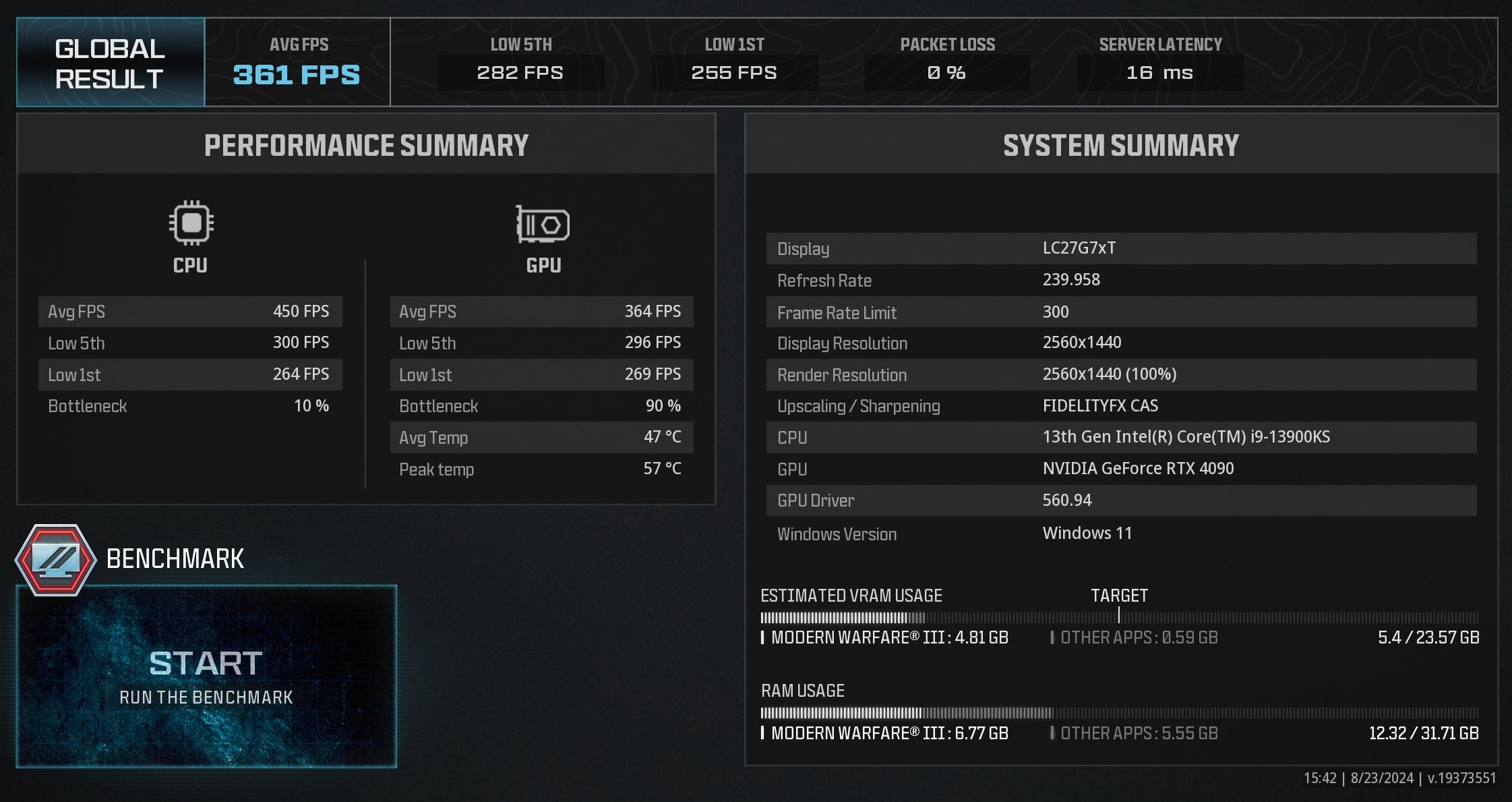 NVIDIA MW3 After Benchmark